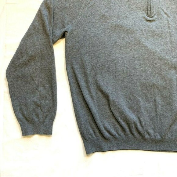 NEW Eddie Bauer Supima Pima Cotton Blend Sweater 1/4 Zip Mock Neck Gray Tall XL - Picture 7 of 11